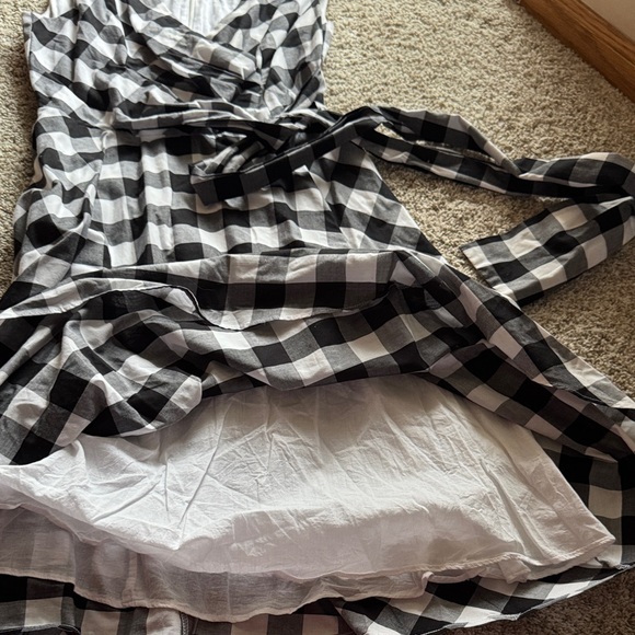 Calvin Klein Black and White Plaid Midi Dress - Picture 3 of 5